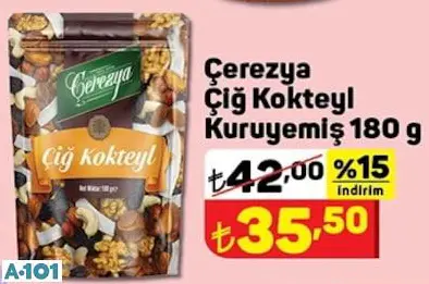 ÇEREZYA ÇİĞ KOKTEYL KURUYEMİŞ ÇEREZYA ÇİĞ KOKTEYL KURUYEMİŞ